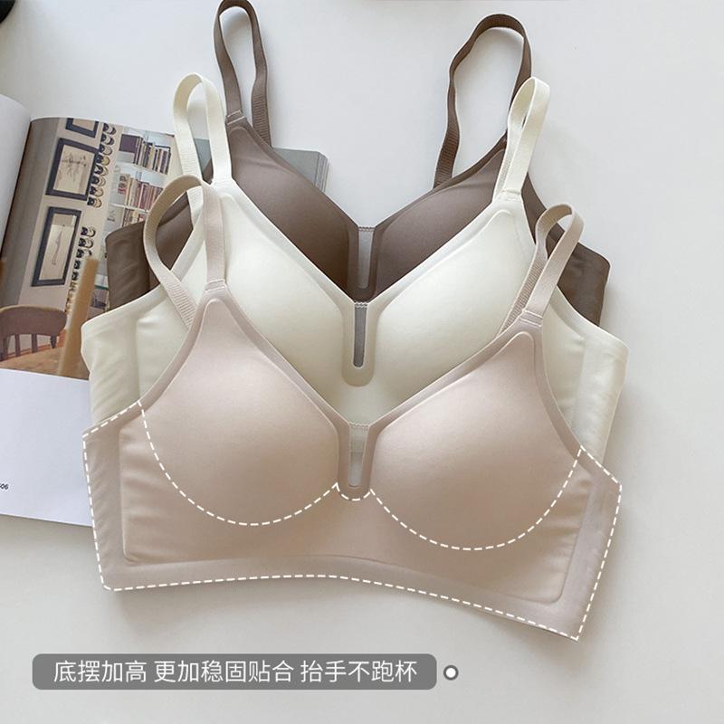 Traceless Underwear Women's Summer Thin Small Breasts Gather and Close Secondary Breasts, New Jelly Strips, Anti-sagging Bra