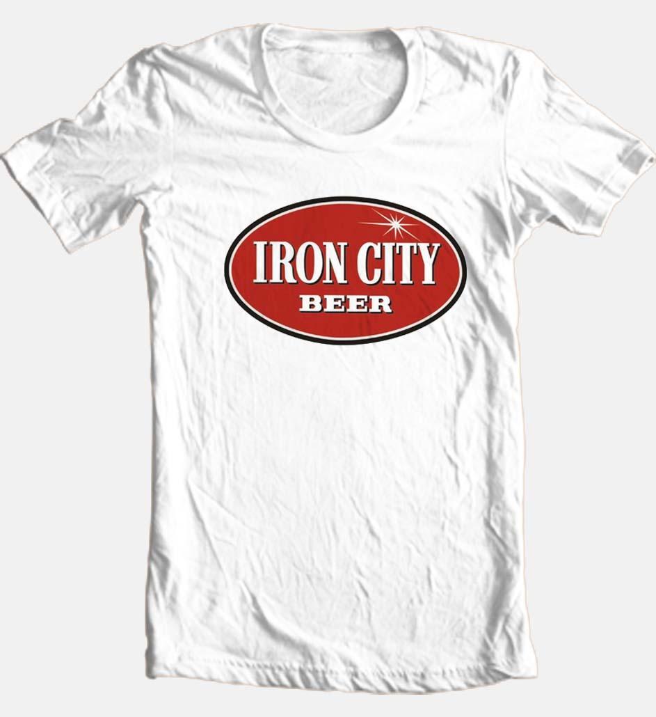 Iron City Beer T-shirt retro beer mens regular fit white cotton tee S