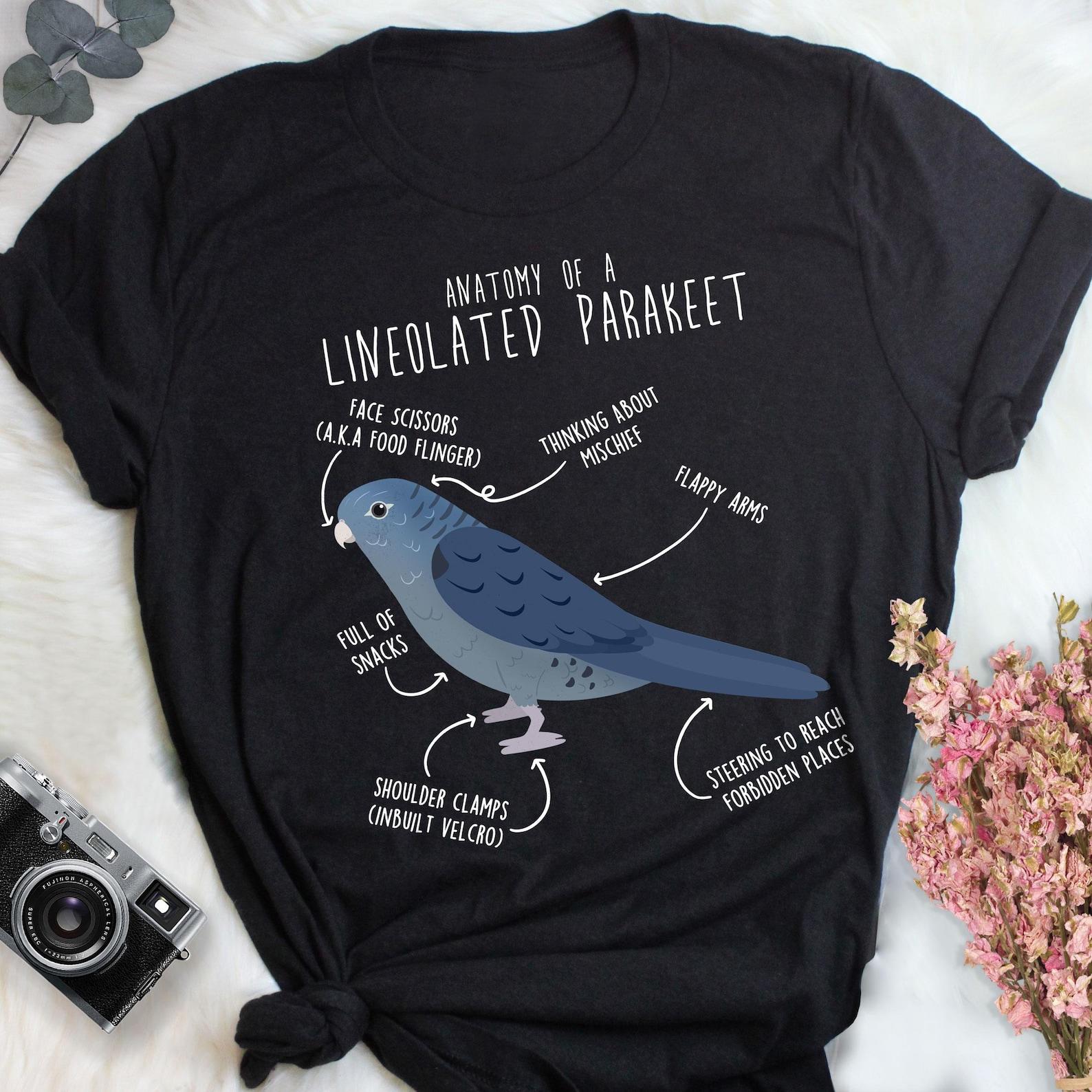 Lineolated Parakeet Shirt, Cobalt Linnie, , , Funny Bird Lover Gift, Cute Barred Parakeet T-shirt Parrot Tshirt Pet Tee Mom Dad 100