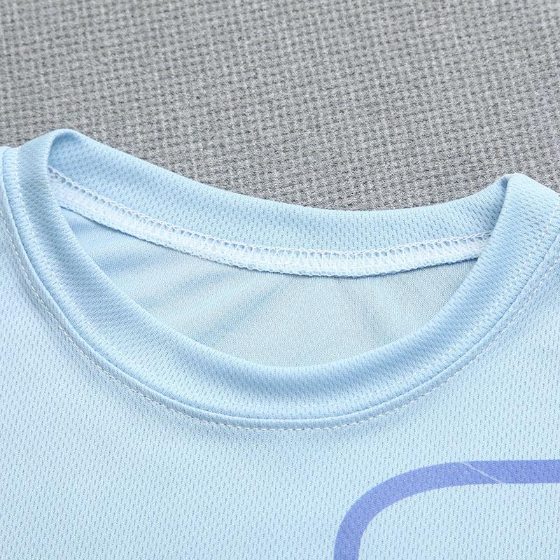 Ensemble T-shirt et Short d'Été à Séchage Rapide - Col Rond Décontracté, Tissu Légèrement Extensible