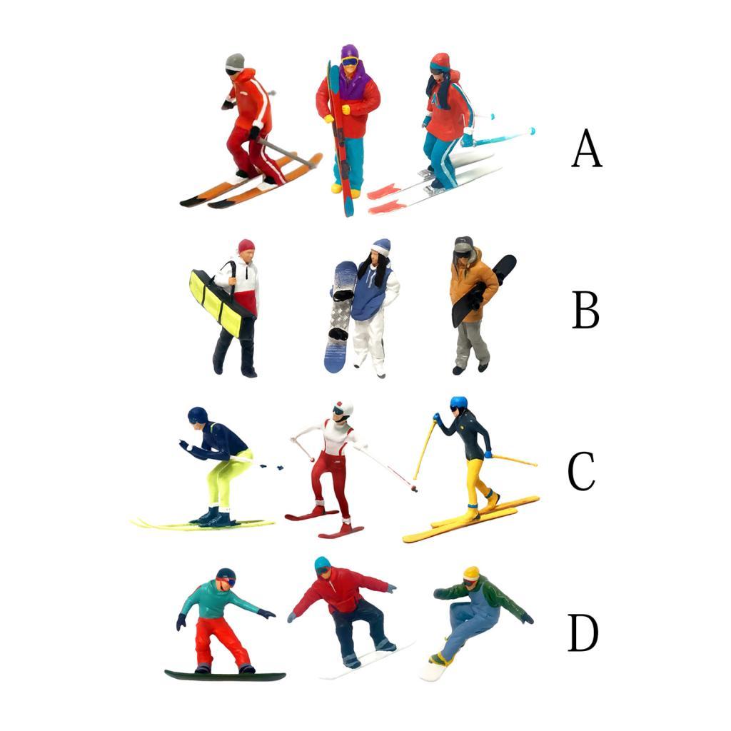 Model Skiing Figures Ornament Wheel