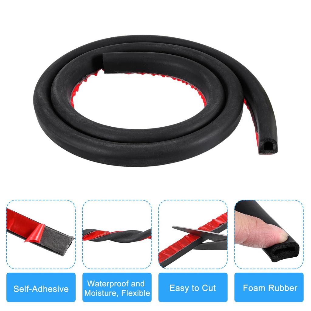 uxcell Automotive Weatherstripping 13mm X 15mm Foam Rubber Seal Strip