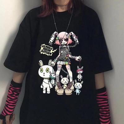 Tricou de vară gotic pentru femei Tricou estetic liber pentru femei Punk Dark Grunge Streetwear Top tricouri pentru femei Harajuku