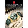 POEDAGAR Orologio da uomo di lusso alla moda Impermeabile Luminoso Cronografo Data Quarzo da polso Moda Sportivo Pelle Orologi