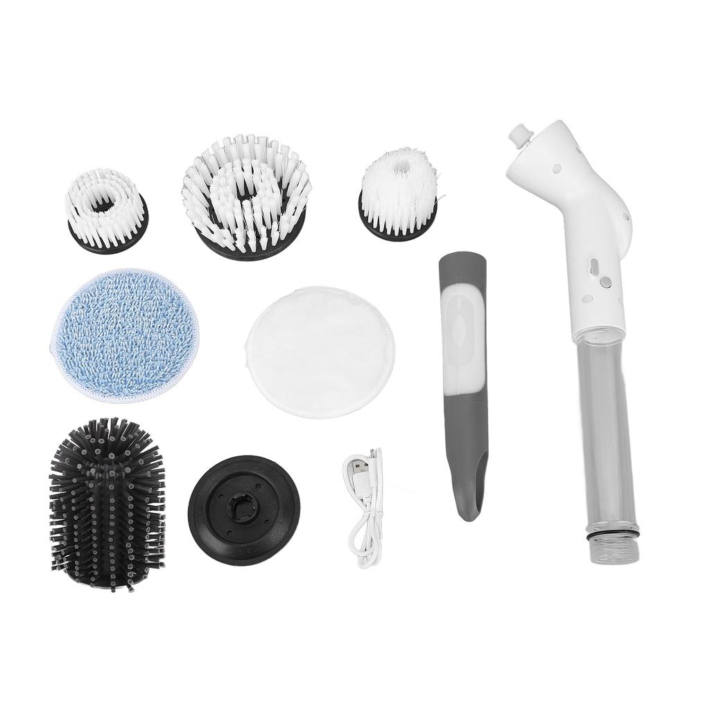 Electric Cleaning Brush Long Handle Automatic Rotating Power Scrubber for Shower Bathtub Tile Floor