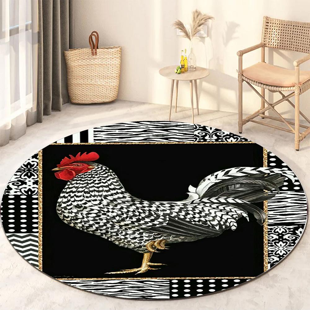 Round Living Room Carpet Thickening Bedroom Study Non-slip Floor Mats Office Circular Chair Rugs Machine Washable