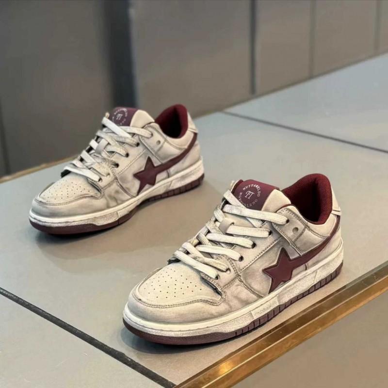 Stylish Platform Sneakers With Star Detail Retro Low Top Casual Shoes Men Women