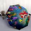 The Little Mermaid Themed Automatic Opening and Closing Umbrella, Brightly Colored 8-rib Portable Umbrella, Suitable for Men and Women, A Perfect Gift
