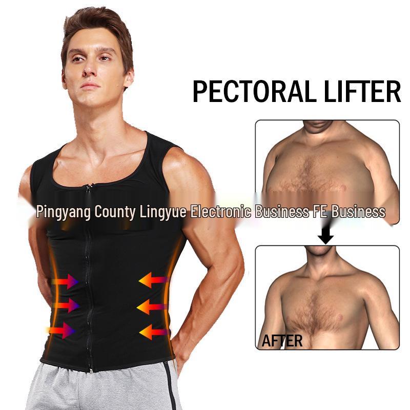 Europejska i Amerykańska Męska Kamizelka Sauna Pot Body Shaper do Kontroli Brzucha i Fitnessu.