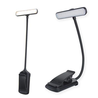 24 LED Oplaadbare Boeklamp voor Lezen in Bed Traploos Dimbaar Clip Lezen Lamp met 3 Kleuren En 5 Helderheden voor Studeren