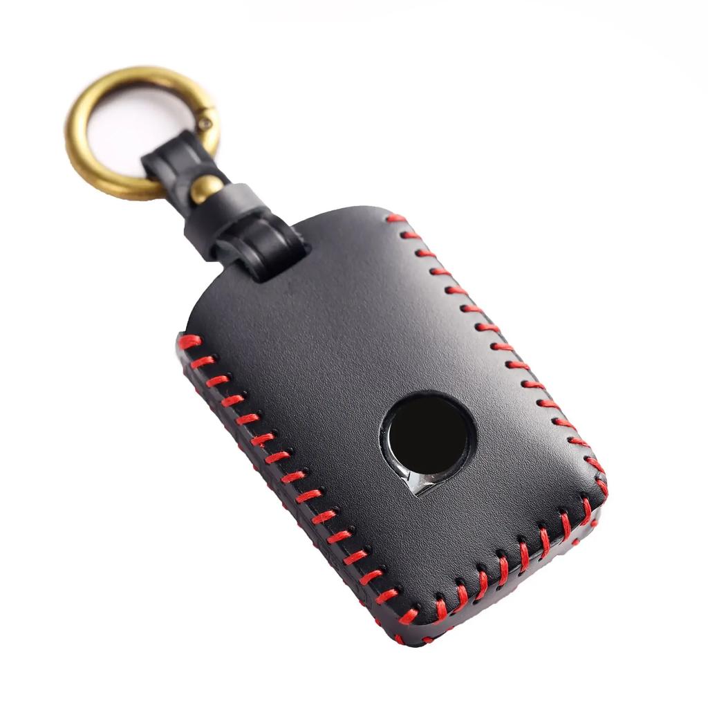 Real Leather Car Key Case Cover Pouch For Volvo Xc60 S90 Xc90 S60 Keychains Holder Keyring Protective Shell Bag Fob Accessories