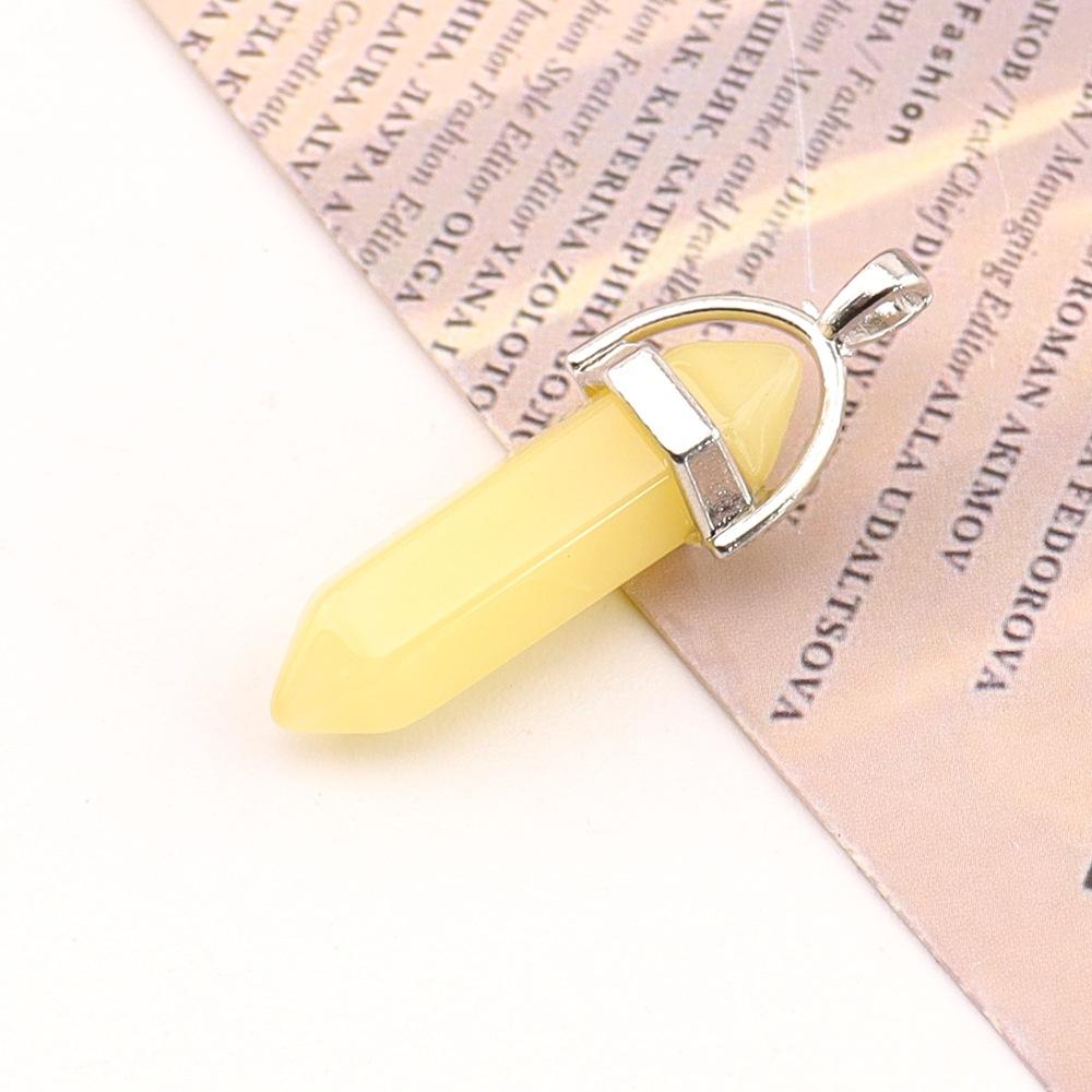 Hexagonal Column Natural Amethyst Powder Crystal Winding Hexagonal Column Pendant Handmade Bullet Necklace Jewelry N788