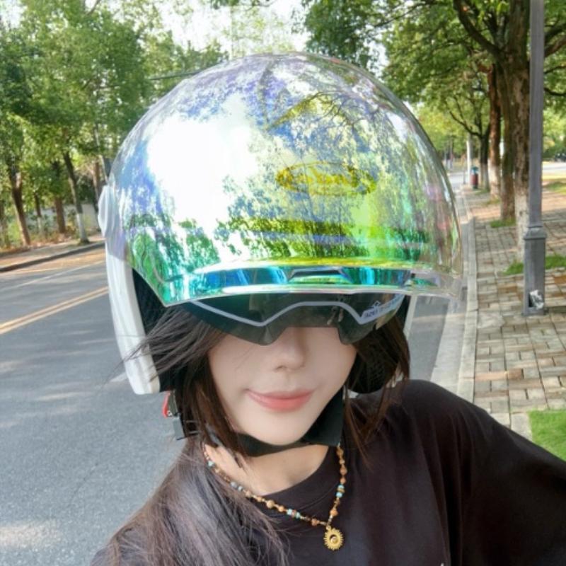 Lightweight Electric Motorcycle Helmet for Women in Summer Sun Protection and Breathable Half Helmet Four Seasons Helmet Men