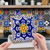 24pcs Tile Stickers Antique Porcelain Pattern Wall Decals Waterproof Removable Wallpapers Kitchen Bathroom Art Murals