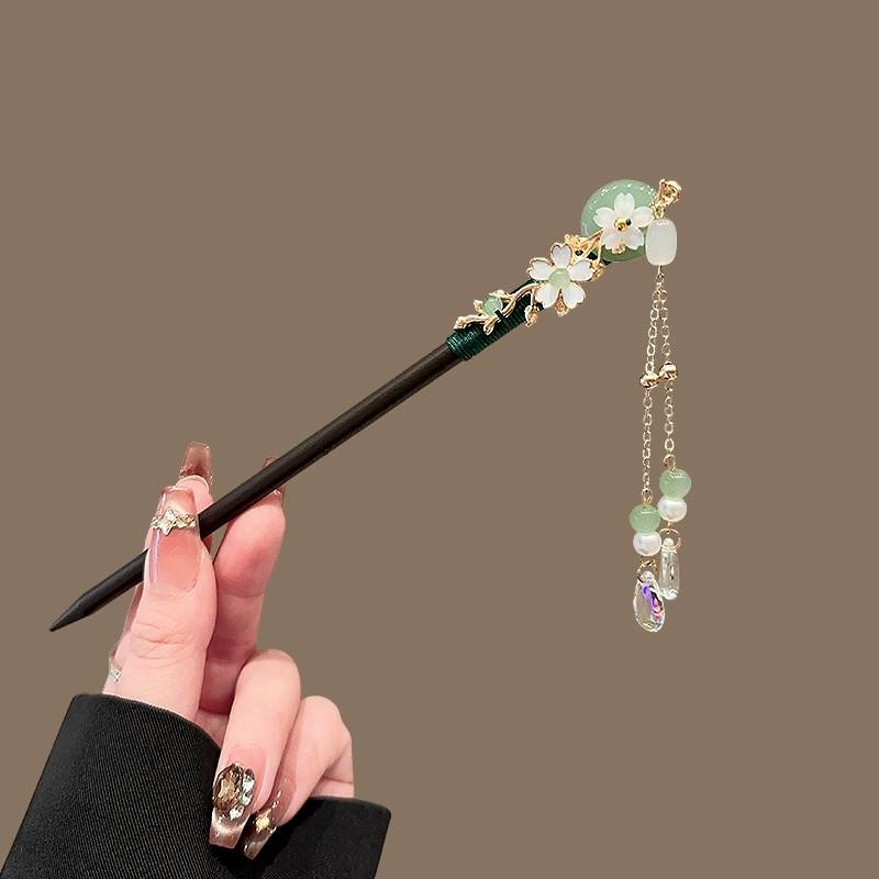 Antique Wooden Hairpin Women's Elegant Hair Stick New Chinese Simple Cheongsam Hairpin Headwear Jewelry Hair Accessories
