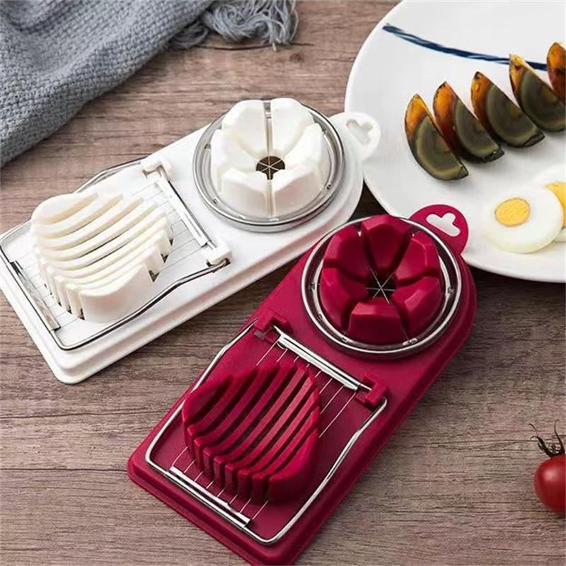 Egg Slicer For Hard Boiled Eggs, Multipurpose Boiled Egg Slicers Cutter, Stainless Steel Wire With 2 Slicing Styles