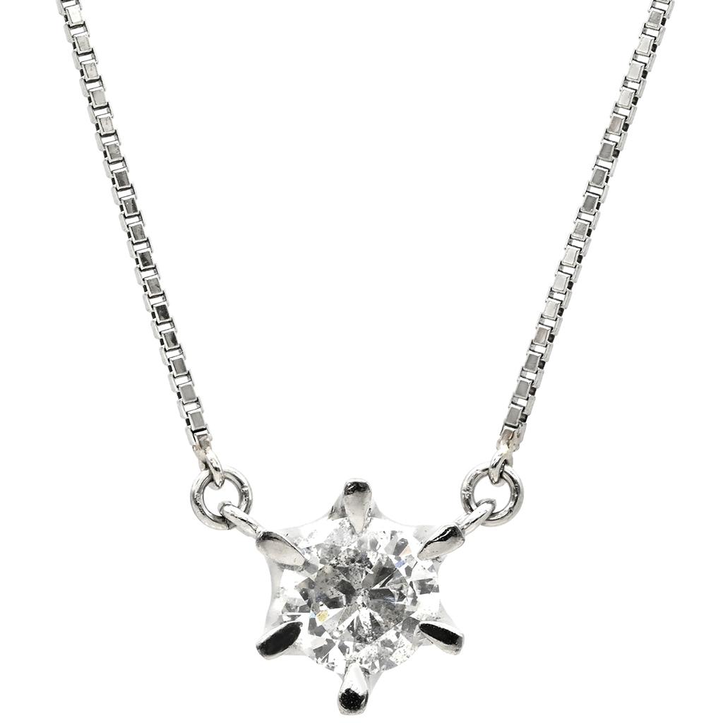 NON BRAND - Solitaire diamondNecklace Pt900/diamond Array