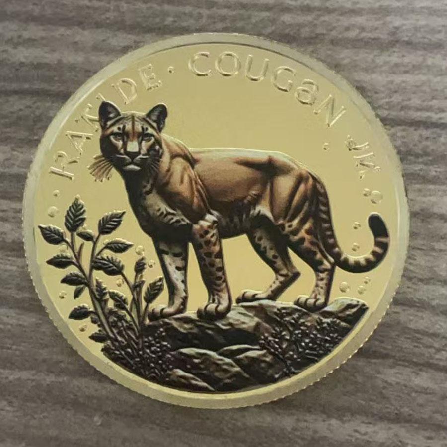 

Souvenir Coin Lion and Tiger Commemorative Coin Collection Animal Decoration Gift армія зелений колір