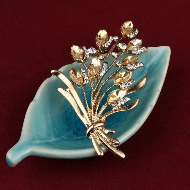 Hesiod Delicate Crystal Stone Rhinestone Pin Brooch Banquet Jewelry Simulated Pearl Goldfish Brooches Pins Wedding Occasion Party Event Wedding