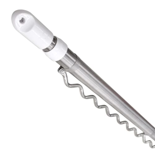 WEIMALL Telescopic Clothes Drying Pole, 1.4m-2.45m, with Hanger Rack, Stainless Steel, for Laundry, Outdoors, Balcony, and Indoors