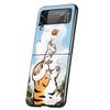 Cartoon Fat Tiger Cover Phone Case For Samsung Galaxy Z Flip 7 6 5 4 3 5G Flip7 Flip6 Flip5 Flip4 Flip3 Black Fundas Shell Galax