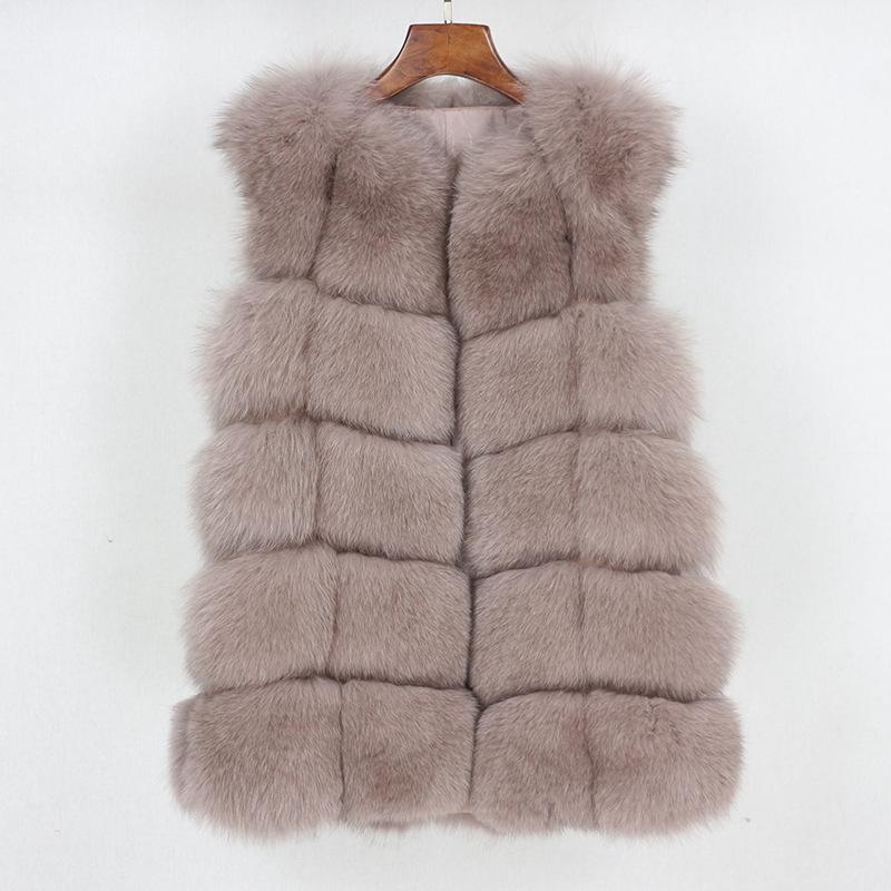 Dame 2023 Vintermote Ekte Revepels Slim Vestjakke