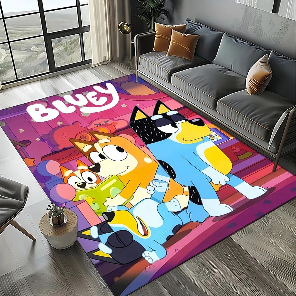2025 New Style Bluey Family Cartoon Dog Carpet Rug for Living Room Bedroom Home Sofa Decoration,Kids Play Non-slip Floor Mat