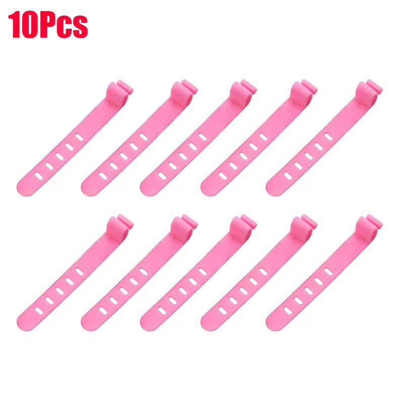 10PCS Cable Ties 5 Holes Cord Organizer Management Silicone Wire Holder Straps Zip Clips Reusable Tie Wraps Keeperwinder Rubber