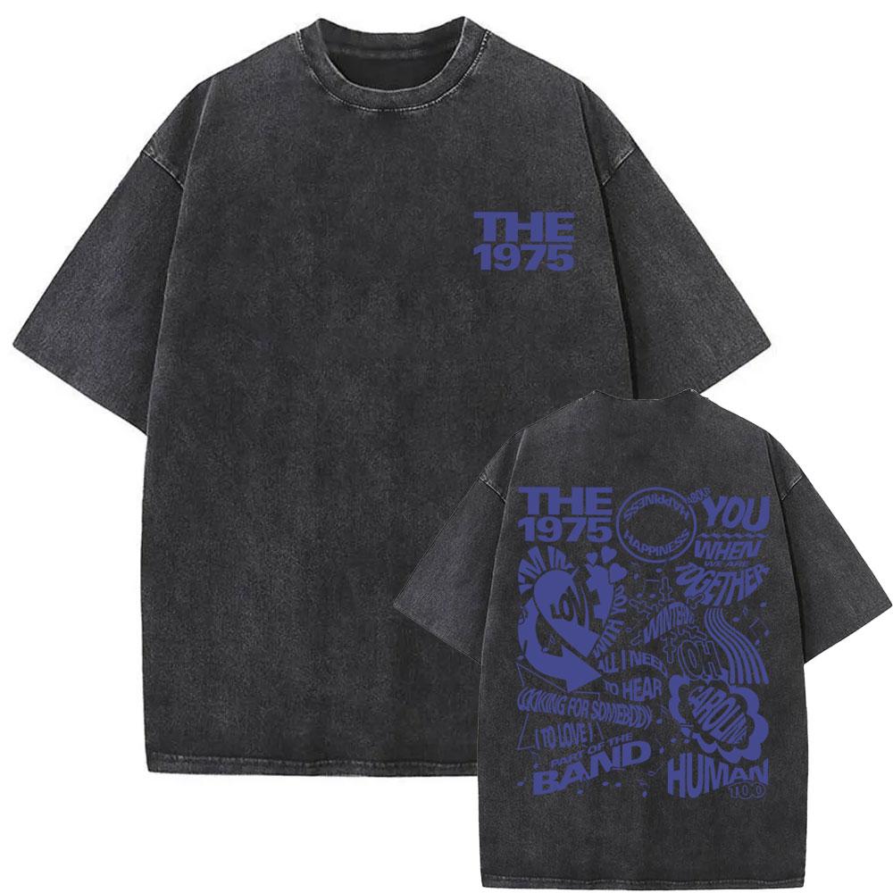 Gewaschenes Vintage The about You Grafik-T-Shirt Lustig sein in einer Fremdsprache T-Shirts Herren Retro Alternative Rock T-Shirts