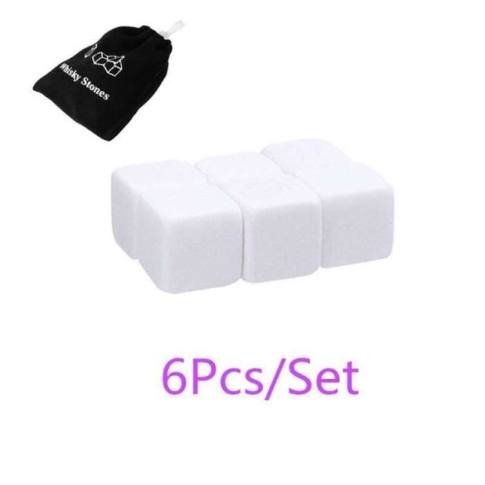 GL10538-6 Stück Eiswürfel Stein Whisky Steine Schlürfen Eis Würfel Kühler Wiederverwendbar Whisky Eisstein Whisky Natur stein