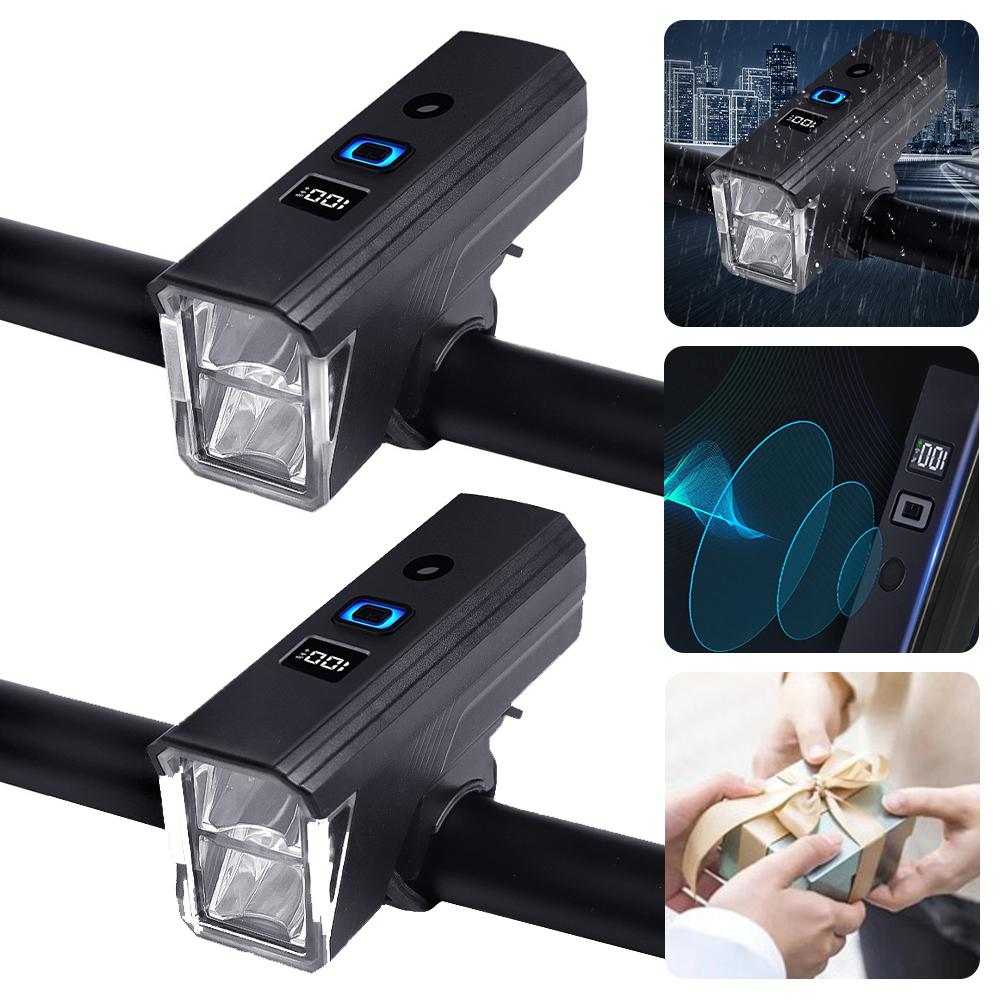 Bicycle Front Light Bike Flashlight Rechargeable Bicycle Head Light Automatic Sensor Bicycle Headlight Cycling Accessories