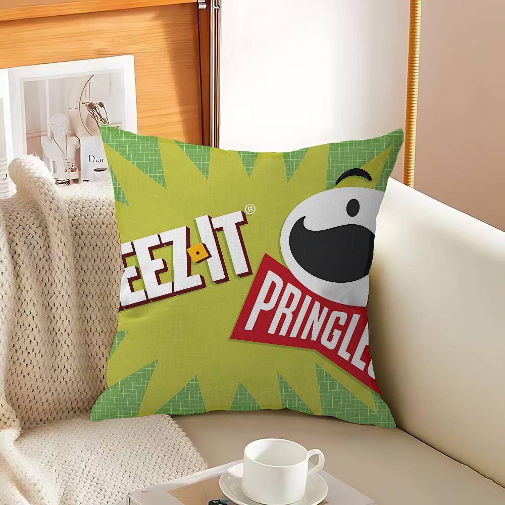 Fashion P-Pringles L-LLC Pillow Covers Cartoon Sofa Decorative Home Double-sided Printing Short Plush Cute Cushion Cover