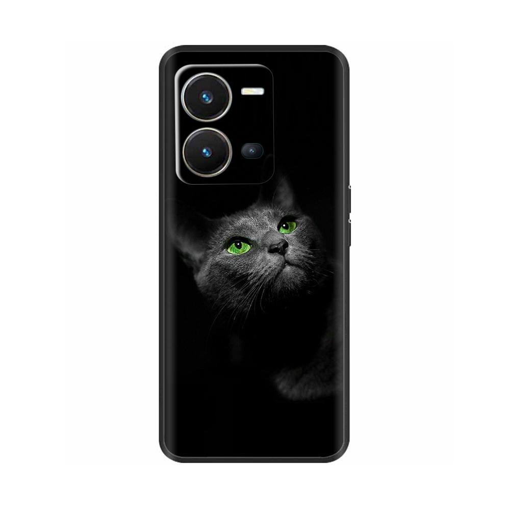 Cute Silicon Phone Case For Vivo X80 Lite 5G Case 2022 Black Silicone Soft TPU Back Cover for vivo X80 Lite X80Lite Bumper Capas