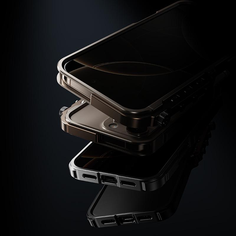 Funda protectora de aluminio con marco de metal para iPhone 16, 15, 14, 13 Pro Max Plus, iPhone 16Pro, 15Pro, I16 ProMax, accesorios de cubierta rígida