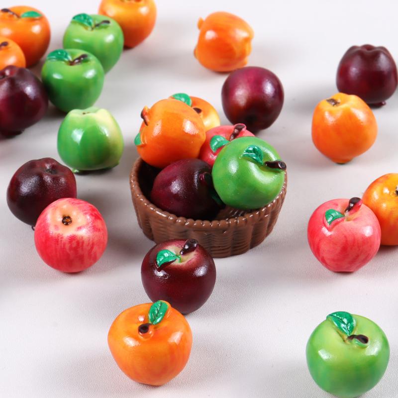 10Pcs Miniature Food Toy Realistic Snake Fruit Pear 3D Fruit Model DIY Dollhouse Accessory Home Decoration