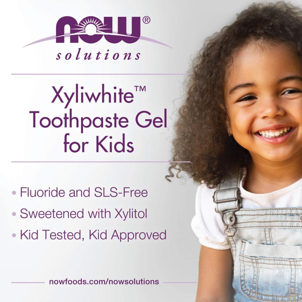 Now Foods Solutions, XyliWhite, Children's Toothpaste (Gel Type), Bubble Gum Splash, 3 Oz (85 G)