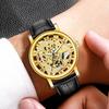 Vintage Men Watch Hollow Round Dial Faux Leather Strap Casual Formal Watch Accurate Quartz Wristwatch Fashion Jewelry Gift