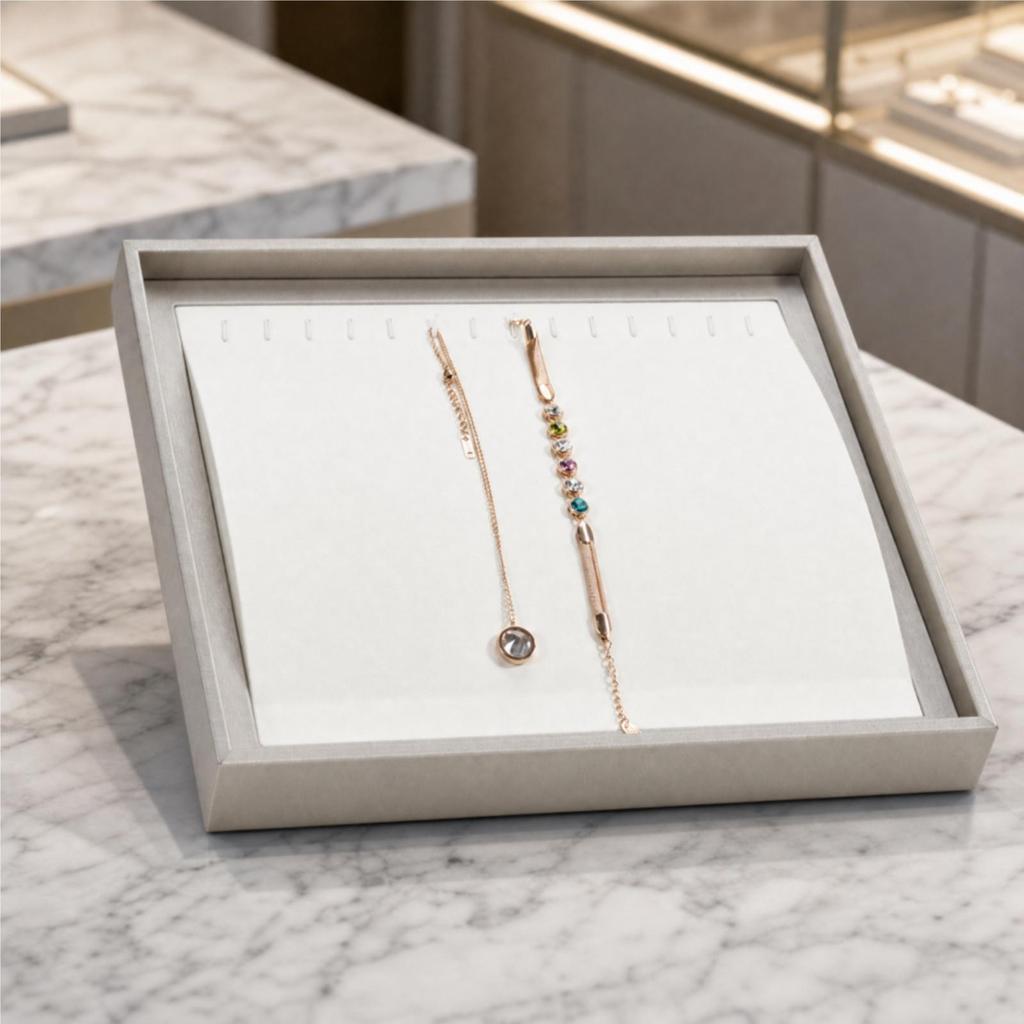 Jewelry Display Tray with Raised Frame Sturdy for Home Storage