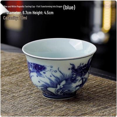 Vintage Blue and White Ceramic Teacup