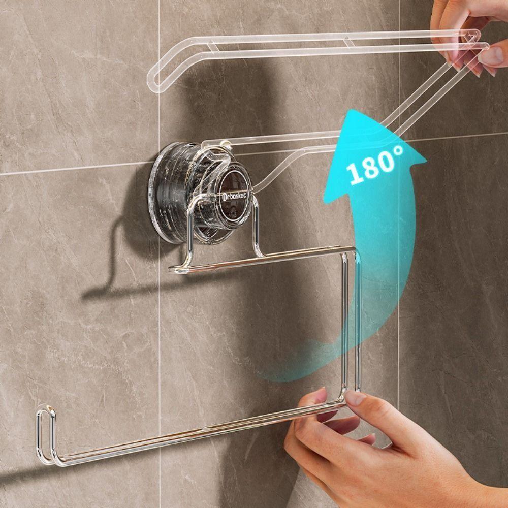 Strong Suction Cup Cling Film Storage Rack Wall Mounted Paper Towel Hanger  Washroom