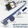 Business Card Holder with Retractable Lanyard, Badge Holder with Clear Window, Holds 2 Cards