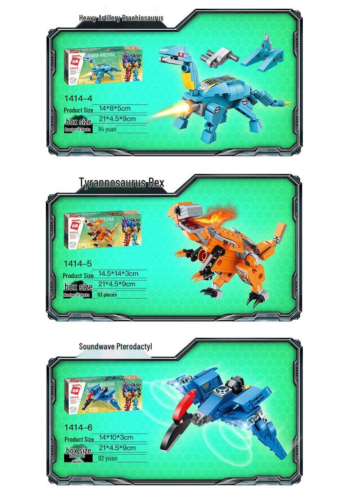 Enlightenment 1414: Shura War God Dinosaur-to-Robot Transforming Toy for Kids