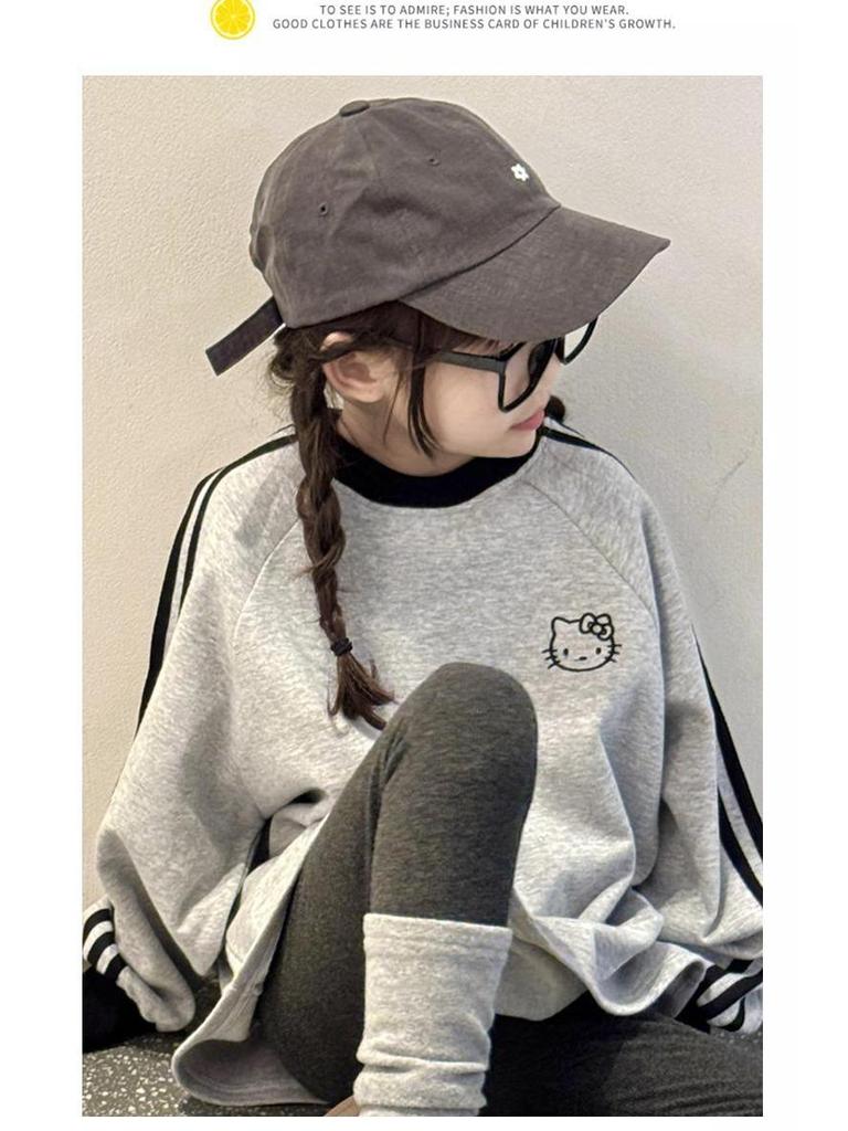 Girls' Hello Kitty Plus Velvet Sweatshirt - Autumn/Winter 2025 Collection