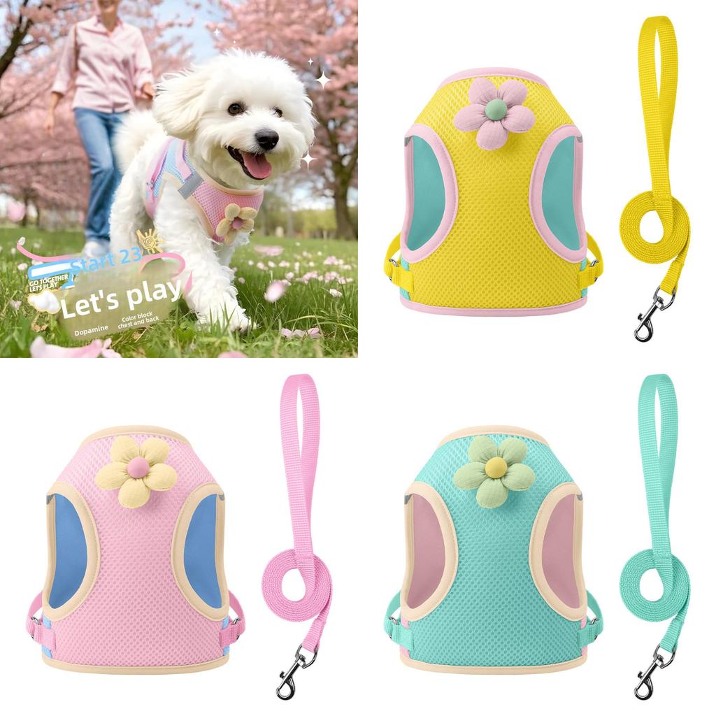 Dog Harness With Cartoon Design For Small Breeds Breathable And Lightweight Pet Accessory
