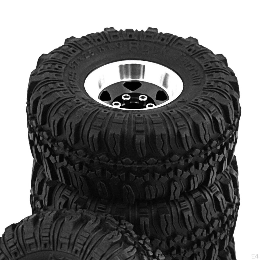 4 Pieces RC Car Tire Hobby Upgrade Wheel Rims Tires Set Wheels and for 1:18
