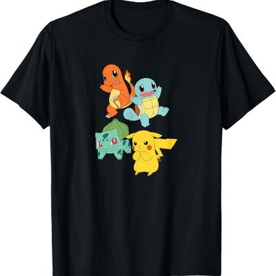 Pokémon - T-shirt Pikachu Bulbizarre Carapuce Salamèche