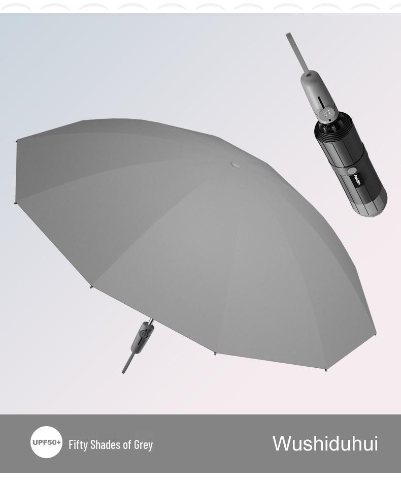 Extra großer winddichter Mehrspeichen-Sturmschirm mit Sonnenschutz, Beschichtung mit schwarzem Kleber, für Regen oder Sonne, faltbar für Männer und Frauen