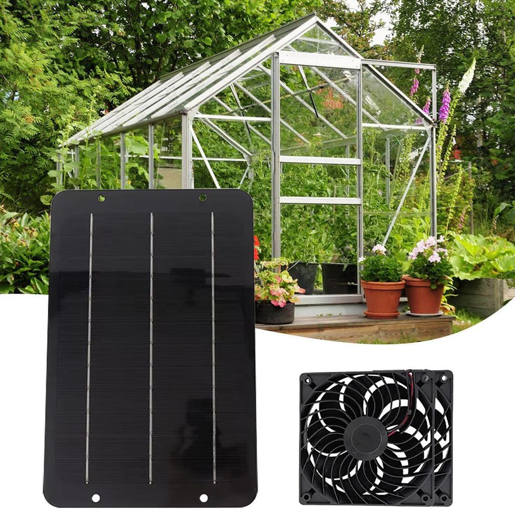 10W Solar Panel with Dual Fan Heatsink for Pet Room Cooling