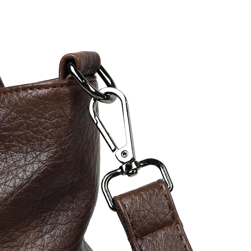 Borsa retrò di grande capacità da donna, borsa a tracolla per pendolari, borsa tote in PU
