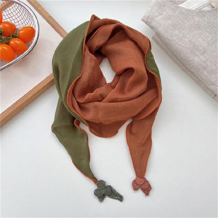 Stylish Cotton Linen Scarf Bandana for Women Double Layer Design Cold Weather Protections Stylish Headscarf Accessory